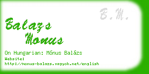balazs monus business card